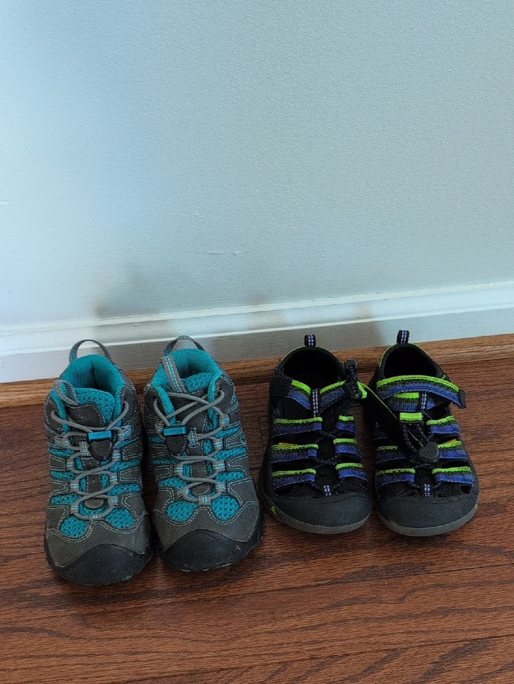 Keen Gray & Teal Outdoor Hiking Boots and Black & Green Sandals